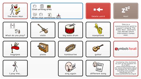 Symbols for All - The Music Man-Widgit - Online Grids