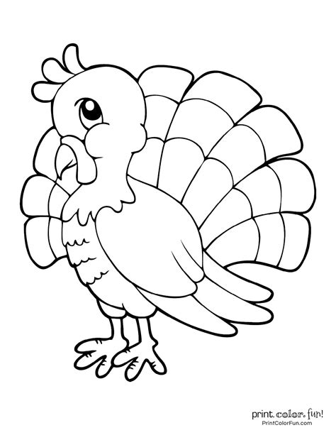 Printable Coloring Turkey