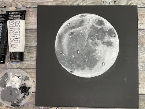 How To Paint The Moon For Beginners (Realistic Full Moon with Acrylics ...