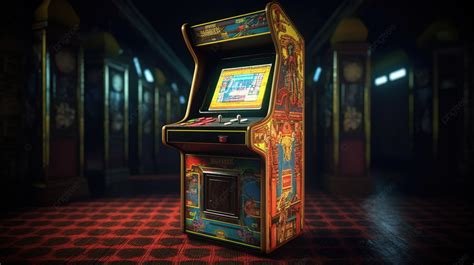 Retro Arcade Game Console Immersive 3d Render Background, Game Console ...