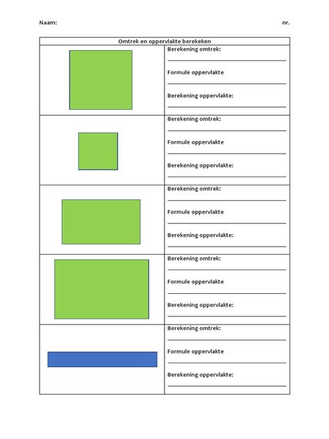 Omtrek en Oppervlakte Berekeken Vierkant - Rechthoek | PDF