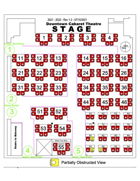 Seating Chart - Downtown Cabaret Downtown Cabaret