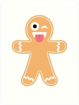 Gingerbread Man Emoji Wink and Tongue Out | Gingerbread man, Cute gifts ...