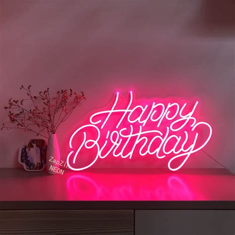 Happy Birthday Neon Sign Happy Birthday Banner Custom Neon | Etsy