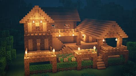 Minecraft: How To Build a Ultimate Oak Survival Farm House 1.20.2/1.20. ...