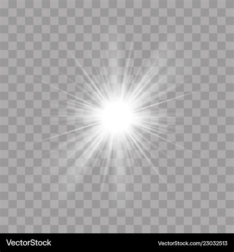 Light rays shine radiance flash sun star effect Vector Image