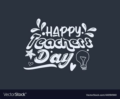 Happy teachers day calligraphy design Royalty Free Vector