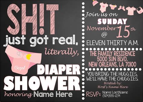 Diaper Shower Invitations 5x7 - Etsy