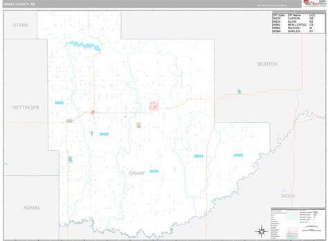 Grant County, ND Wall Map Premium Style by MarketMAPS - MapSales.com