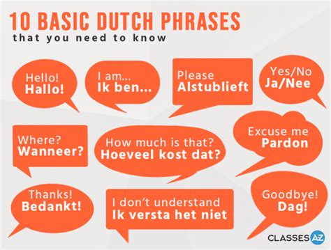 10 Basic Dutch Phrases FREE Infographic - Download Today!