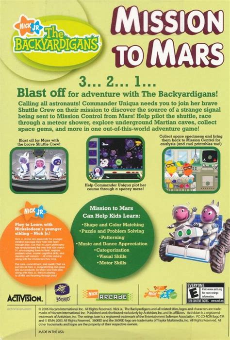 The Backyardigans: Mission to Mars (2006) Windows box cover art - MobyGames