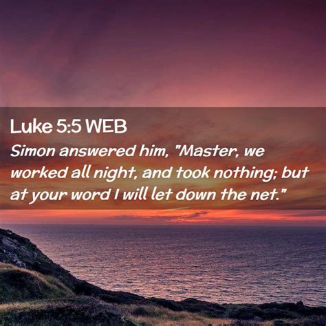 Luke 5:5 WEB Scriptures Images