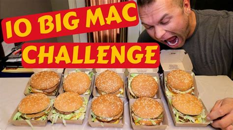 10 Big Mac Challenge | McDonalds Challenge | Man Vs Food - YouTube