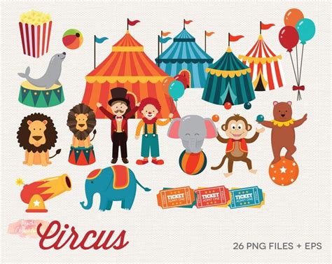 BUY 4 GET 50% OFF Circus Clipart Circus Clip Art Carnival - Etsy | Clip ...