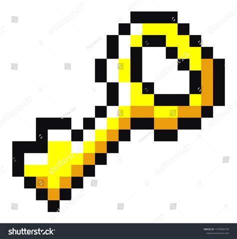 Key Game Pixelated Icon Vector Illustration: เวกเตอร์สต็อก (ปลอดค่า ...