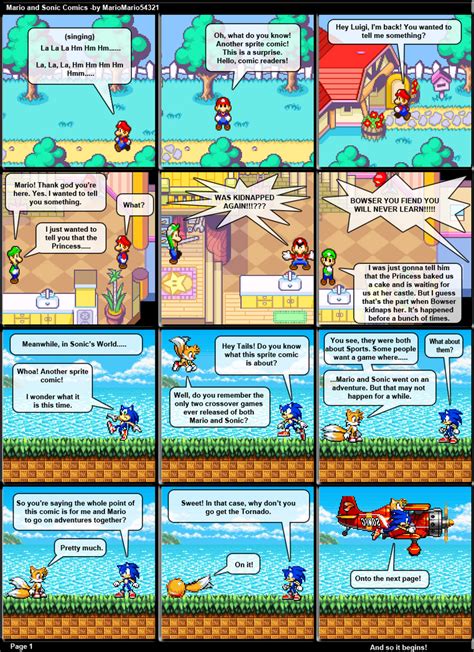 Mario and Sonic Comics Page 1 by MarioMario54321 on DeviantArt