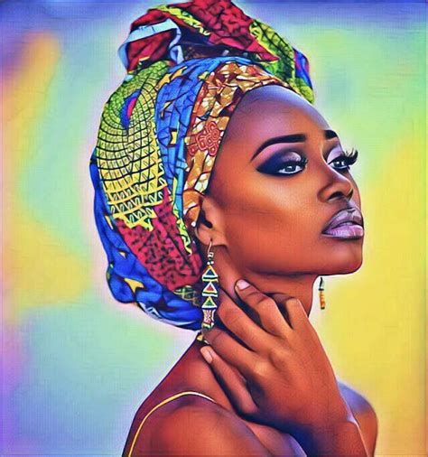 African Women in Turban painting | African women art, Black women art ...