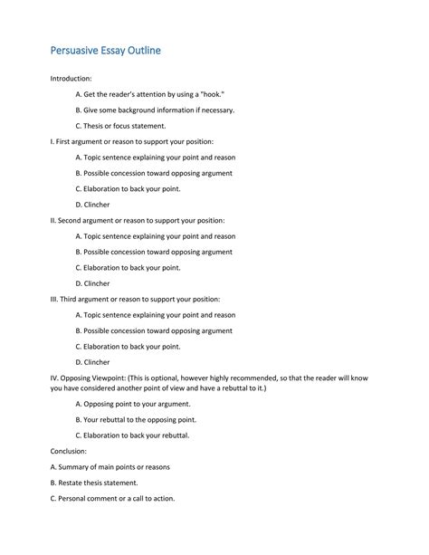 37 Outstanding Essay Outline Templates (Argumentative, Narrative ...