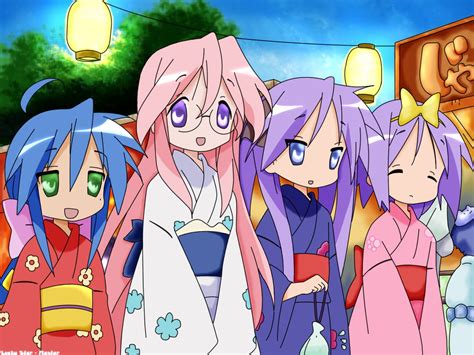 Lucky Star Characters illustration HD wallpaper | Wallpaper Flare