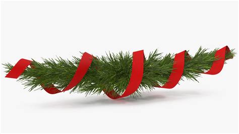 Christmas Garland with Red Ribbon model - TurboSquid 2002505