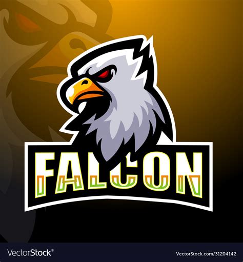 Falcon mascot esport logo design Royalty Free Vector Image