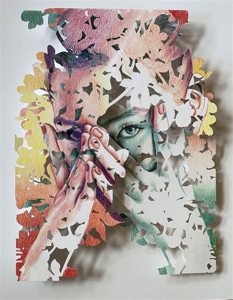 Layers of Cut Paper Foliage Fragment Christine Kim's Collaged Portraits ...