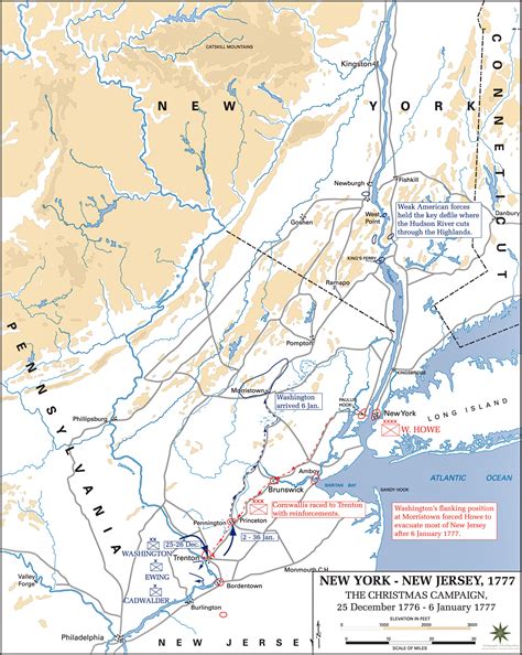 Map of the Battles of Trenton and Princeton 1776-7