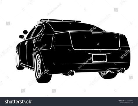 Silhouette Police Car Vector Stock Vector (Royalty Free) 1210135882 ...