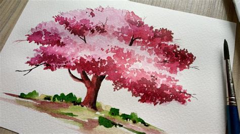 How to Paint a Cherry Blossom Tree in Watercolor - Watercolor Painting ...