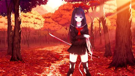 Sword-Wielding Anime Heroine - 4K Ultra HD Wallpaper