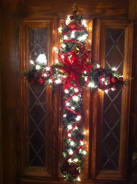 Cross wreath | Holiday decor christmas, Holiday decor, Door decorations