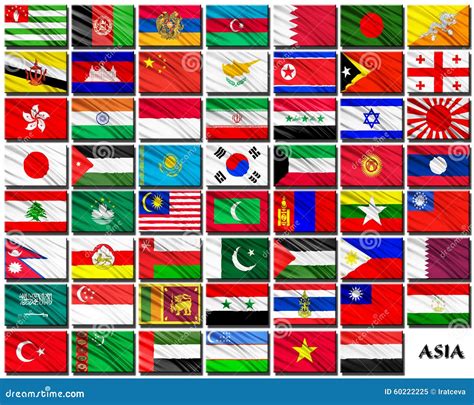 Flags Of Asian Countries In Alphabetical Order Stock Illustration ...