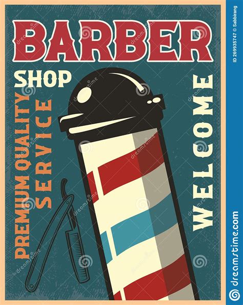 Barber shop vintage sign stock vector. Illustration of presentation ...