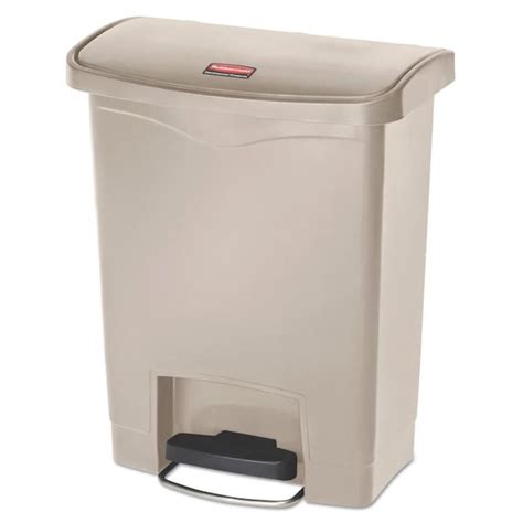 Rubbermaid Commercial Products 8-Gallon Beige Plastic Touchless Trash ...