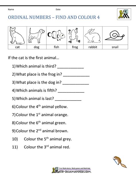 Ordinal Number Worksheets Ordinal Numbers Worksheets Grade 3 | Images ...