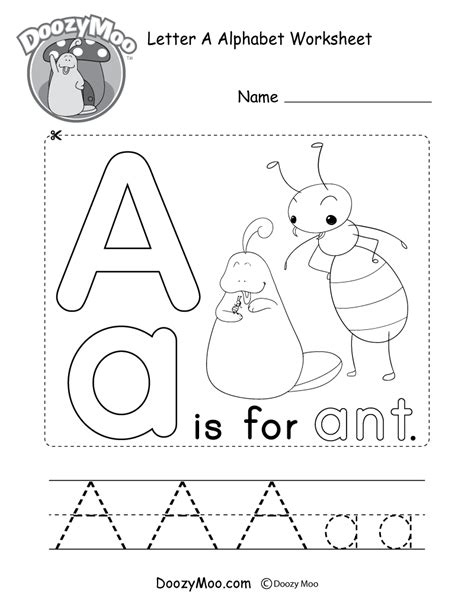 Letter Z Alphabet Activity Worksheet - Doozy Moo