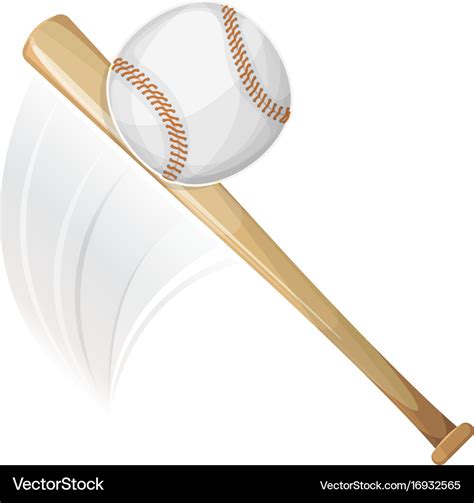 Baseball bat hitting ball Royalty Free Vector Image