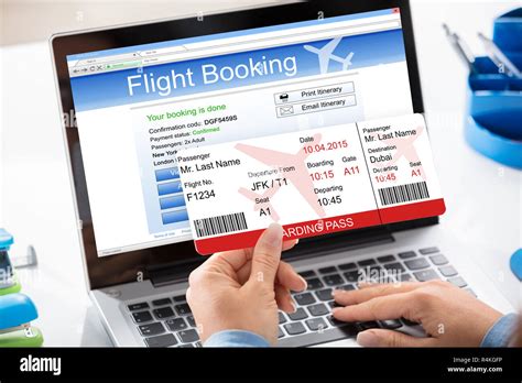 Air Ticket Flight Booking Concept Stock Photo - Alamy