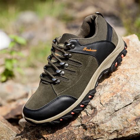 Men Sports Hiking Shoes Outdoor Non slip Walking Shoes Waterproof Men's ...