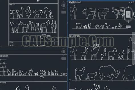 2d Animals Autocad Dwg Drawings » CADSample.Com