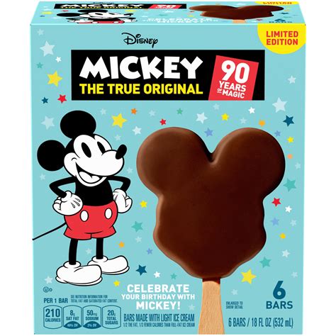 Disney Mickey Mouse Light Ice Cream Bars, 6 Count - Walmart.com ...