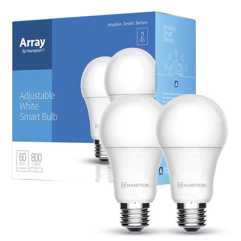 Array by Hampton Adjustable White A19 Wi-Fi Smart LED Light Bulb (2 ...