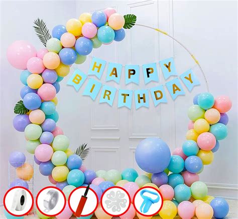 Buy Party Propz Pastel Balloons for Birthday Decorations- Set of 56 Pcs ...