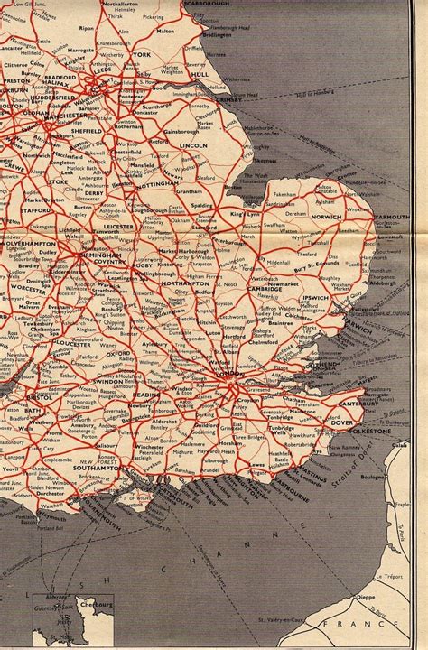 The 1956 British Railways Passenger Network Map #4 | Map, Old maps ...