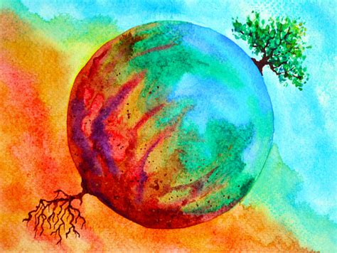 Global Warming Climate Change Abstract Art Spiritual Mind Watercolor ...