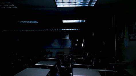 Dark, creepy classroom