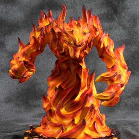 3D Print of Fire Elemental - DND Miniature - PRESUPPORTED - 32mm Scale ...