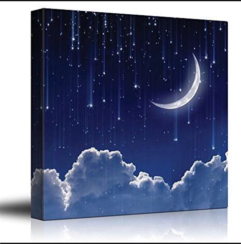 Handmade Acrylic Night Sky Painting Moon Galaxy and Clouds - Etsy New ...