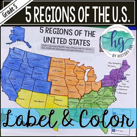 5 Regions of the United States Map Activity (Print and Digital) - By ...