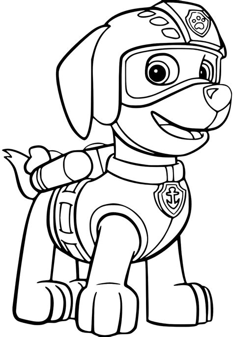 Zuma In PAW Patrol Coloring Page - Free Printable Coloring Pages for Kids